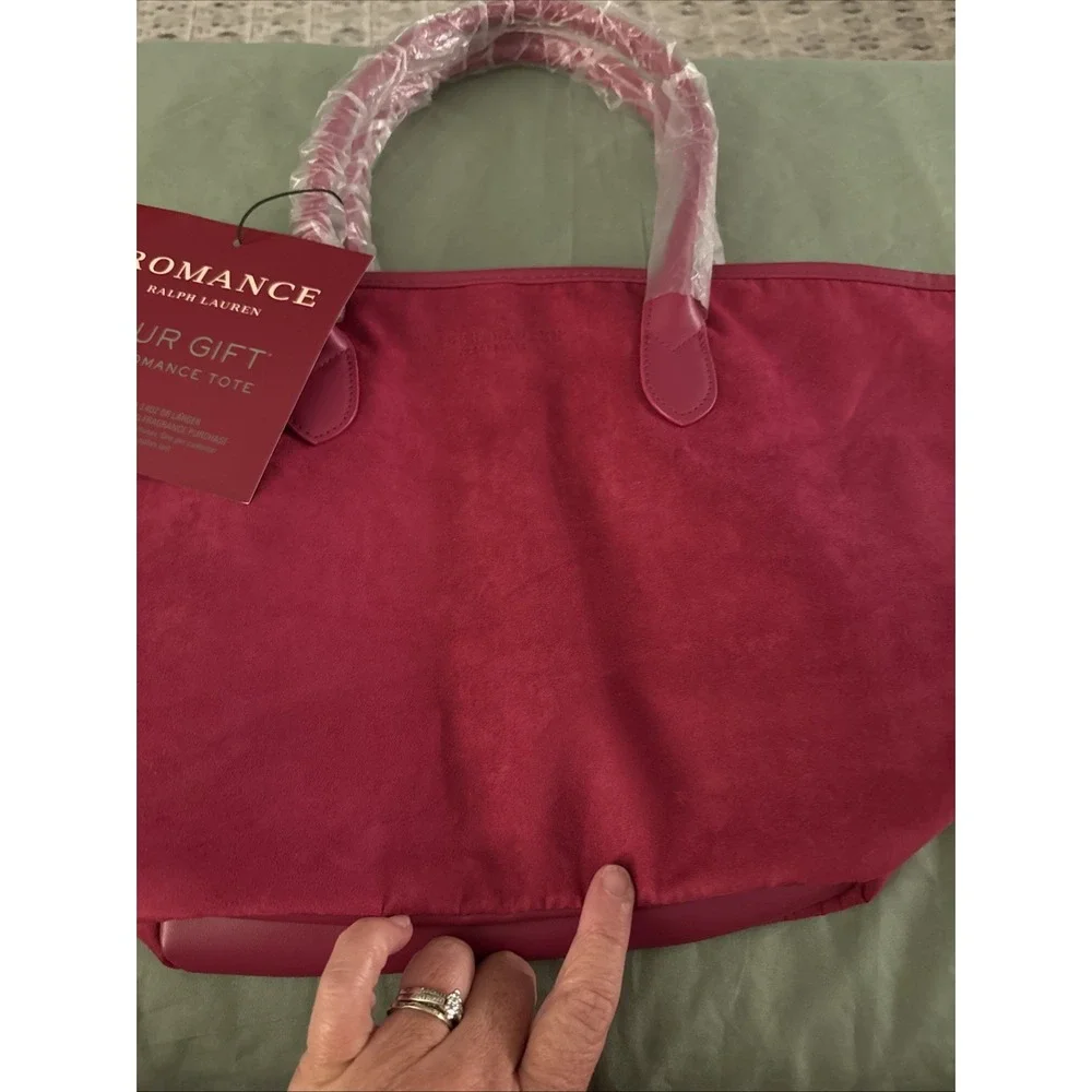Ralph Lauren Fragrance Large Tote Bag Magenta Handbag Purse NWT